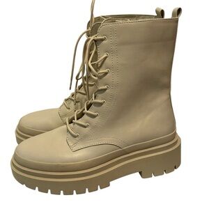 Steve Madden Mansel cream waterproof lug sole combat boots 9.5